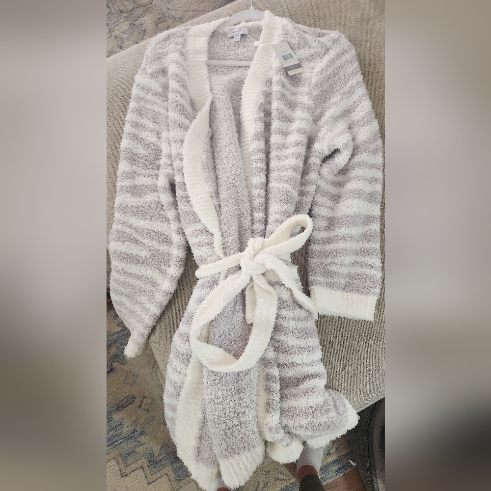Cozy Striped Fuzzy Robe